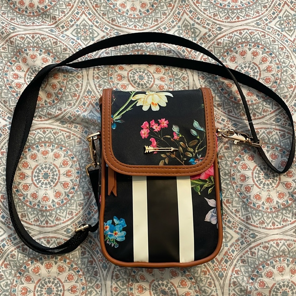 Stella & Dot Floral Stripe Crossbody Bag